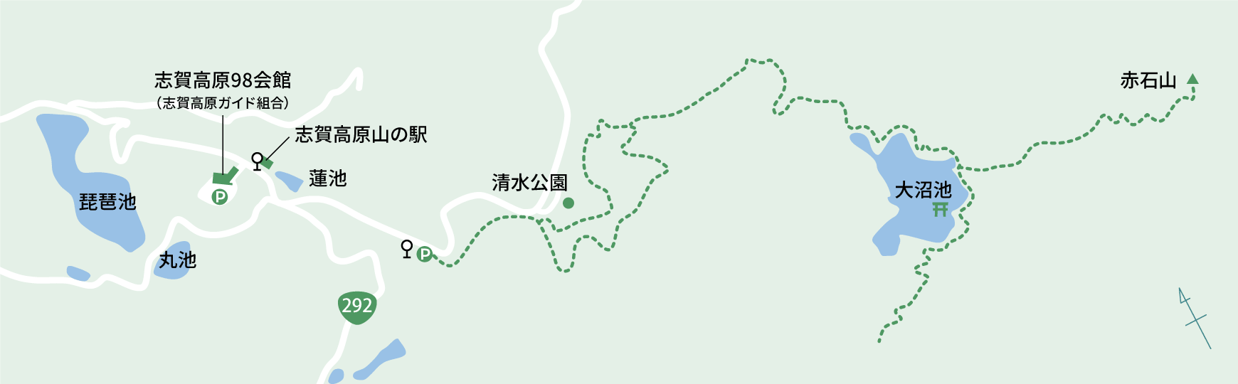 大沼池までの地図